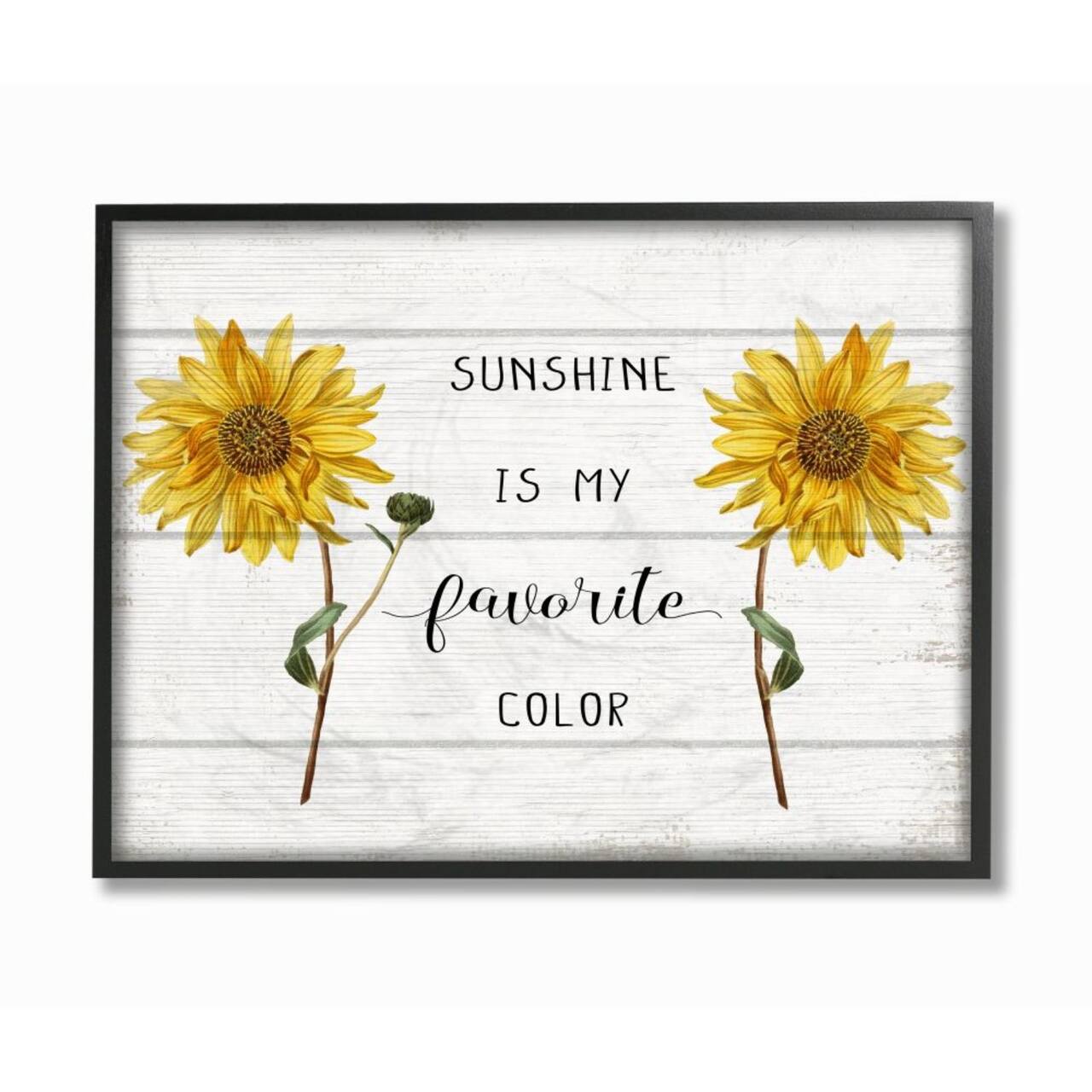 Stupell Industries Sunshine is My Favorite Color Black Framed Wall Art